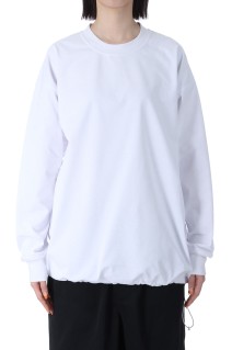 W's TECH DRAWSTRING L/S TEE - WHITE (BE-40025L)