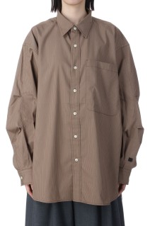 W's TECH REGULAR STRIPE SHIRT L/S - BEIGE (BE-81025L)