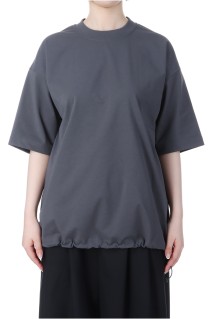W's TECH DRAWSTRING S/S TEE - CHARCOAL (BE-41025L)