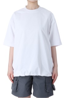 W's TECH DRAWSTRING S/S TEE - WHITE (BE-41025L)