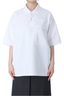 W's TECH POLO SHIRT W/POCKET S/S - WHITE (BE-37025L)