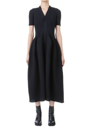 POTTERY SHORT SLEEVE CARDIGAN DRESS - BLACK 2 (CF009KH061)