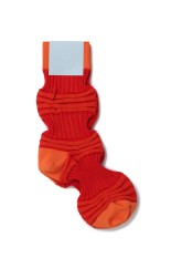 GARTER RIB SOCKS - ORANGE-POPPY RED D87 (CF009AI145)