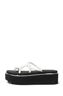 LINE SHARK SOLE PLATFORM SANDAL - WHITE-BLACK D89 (CF009AJ194)