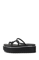 LINE SHARK SOLE PLATFORM SANDAL - BLACK-BLACK D49 (CF009AJ194)