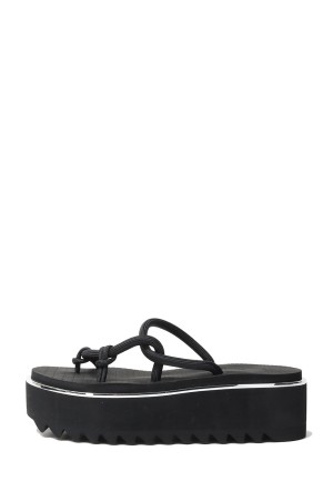 LINE SHARK SOLE PLATFORM SANDAL - BLACK-BLACK D49 (CF009AJ194)