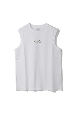 METALLIC MAISON KITSUNE TANK TOP - WHITE (OW00615KJ0119)