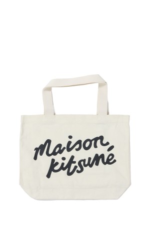 MAISON KITSUNE HANDWRITING TOTE  - ECRU (OW05124WW9042)