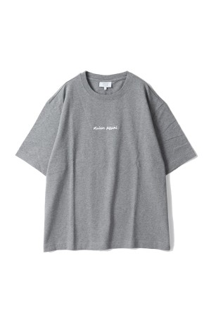 MAISON KITSUNE EMBROIDERY OVERSIZE TEE-SHIRT - MEDIUM GREY MELANGE (OM00122KJ0119)