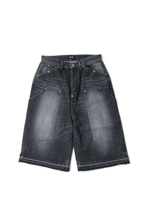 NEWCOMMUNE Aged Baggy Denim Shorts /  / BLACK (3121404)