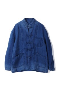 INDIGO LINEN CHINESE JACKET / BLUE (PC-021-3314)