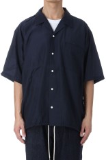Open Collar S/S Shirt - Navy (S25SG019)