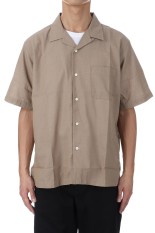 Open Collar Panama S/S Shirt - Beige (S25SG119)