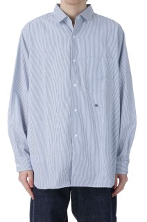 Regular Collar Stripe Wind Shirt - NAVY (SUGF362)