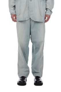 Indigo Pin Check Work Pants - SAX (25SAP-04-09H)