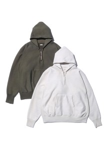 Vintage Half Zip Sweat Hoodie - OATMEAL (25SAP-05-07K)