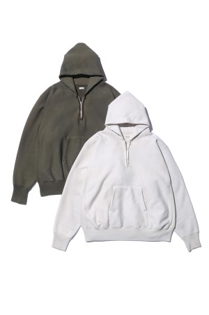 Vintage Half Zip Sweat Hoodie - OATMEAL (25SAP-05-07K)