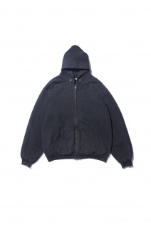 Vintage Zip Sweat Hoodie - BLACK (25SAP-05-09K)