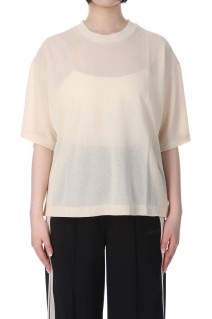 SHEER GAUZE HALF SLEEVE TEE - ECRU (25SMSCU01)
