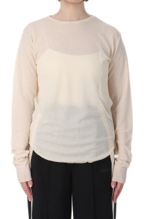 SHEER GAUZE LONG SLEEVE TEE - ECRU (25SMSCU02)