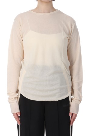 SHEER GAUZE LONG SLEEVE TEE - ECRU (25SMSCU02)