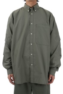 TECH BUTTON DOWN SHIRT L/S - WOLF GRAY (BE-80025)