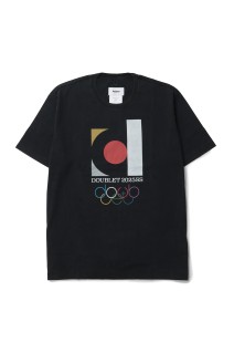 DOUBLET2025SS LOGO T-SHIRT - BLACK (25SS46CS383)