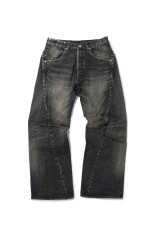 USED FINISH DENIM PANTS - BLACK (25SS12PT300)