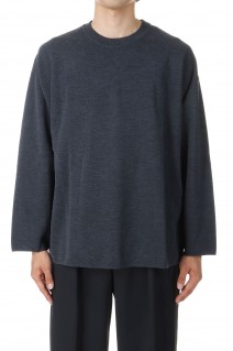 18G Anti-Pilling Milan Ribs Washable Wool Prime-Over Crew Neck Knit Pullover - CHARCOAL GRAY (11242361201)