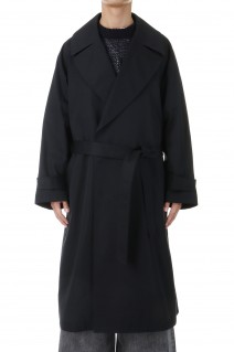 120/2/2 Suvin Cotton Gabardine Prime-Over Ulster Coat - BLACK (11242161210)