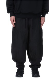 Back Satin Linen Cupro Parachute Pants - BLACK (GM251-40271)