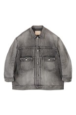 Selvage Denim Jacket - BLACK_LIGHT FADE (GM251-30185LB)