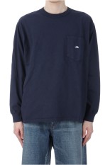 7oz Long Sleeve Pocket Tee - Midnight Navy / Off White (N25SI101)
