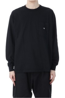 7oz Long Sleeve Pocket Tee - Black / Off White (N25SI101)