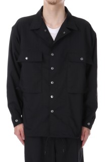 Herringbone Field Shirt Jacket - Black (N25SA034)