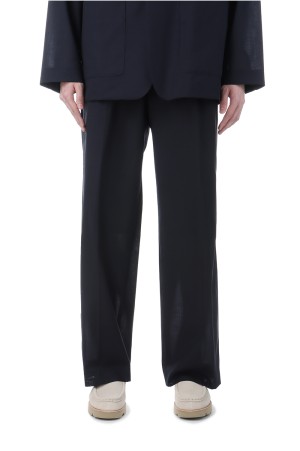 TWO TUCKS WIDE TROUSERS / NAVY (IH-25SS-P018-WR)