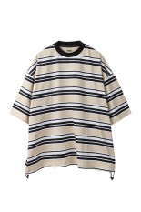 BALLOON BORDER T-SHIRT - BEIGE x WHITE x BLACK (25SS_04_31SSSH05-2)
