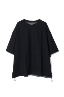 REVERSIBLE BALLOON BORDER T-SHIRT - BLACK x WHITE border (25SS_06_1007SSCST05)