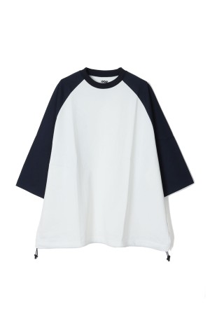 BALLOON RAGLAN SLEEVE T-SHIRT - OFF WHITE x NAVY (25SS_09_1007SSCST01)