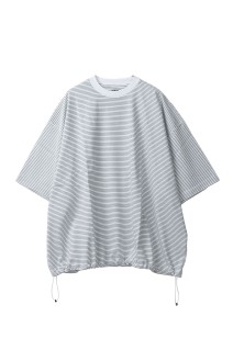 BALLOON BORDER SHORT SLEEVE T-SHIRT - WHITE x NAVY border (25SS_46_31SSSH05-3)