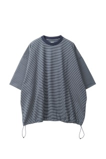 BALLOON BORDER SHORT SLEEVE T-SHIRT - NAVY x WHITE border (25SS_46_31SSSH05-3)