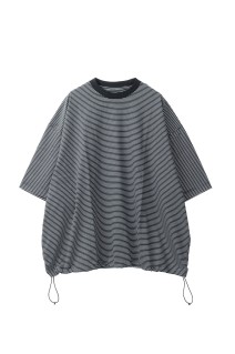 BALLOON BORDER SHORT SLEEVE T-SHIRT - BLACK x WHITE border (25SS_46_31SSSH05-3)