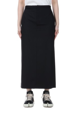 TECHNO WOOL TWILL I-LINE SKIRT - BLACK (SKAGGM0710)
