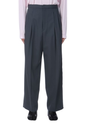 TECHNO WOOL TWILL EASY TUCKED PANTS - CHARCOAL GRAY (PRAGGM0710)