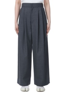WOOL TROPICAL WIDE EASY PANTS - TOP GRAY (PRAGGM0110)
