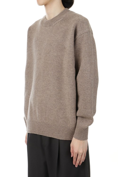 EXTRA FINE WOOL WARM KNIT CREW NECK LS -TOP BEIGE- (ST.988) |  セレクトショップ｜DeepInsideinc.com Store