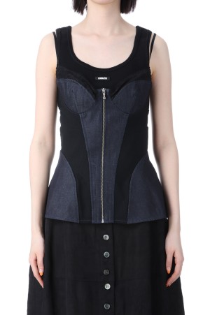 ORGANIC COTTON DENIM BUSTIER - INDIGO (FTC252-0102)