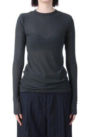 Back Layered Long T-shirts -CHARCOAL GRAY (12510605)