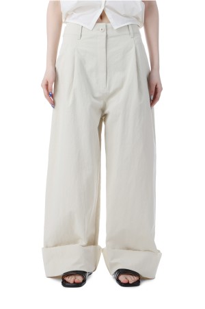 Cotton Wide Pants -IVORY (12510712)