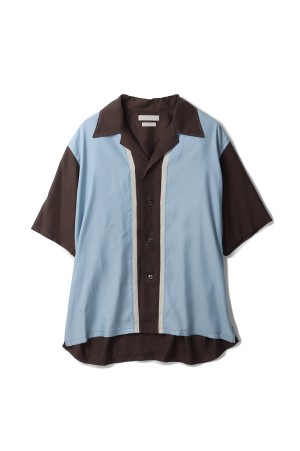 COLORBLOCK OPEN COLLAR SHIRT - BROWN (YK25SS0939SH)